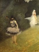 Jean-Louis Forain Dancer Standing behind a Stage Prop France oil painting artist